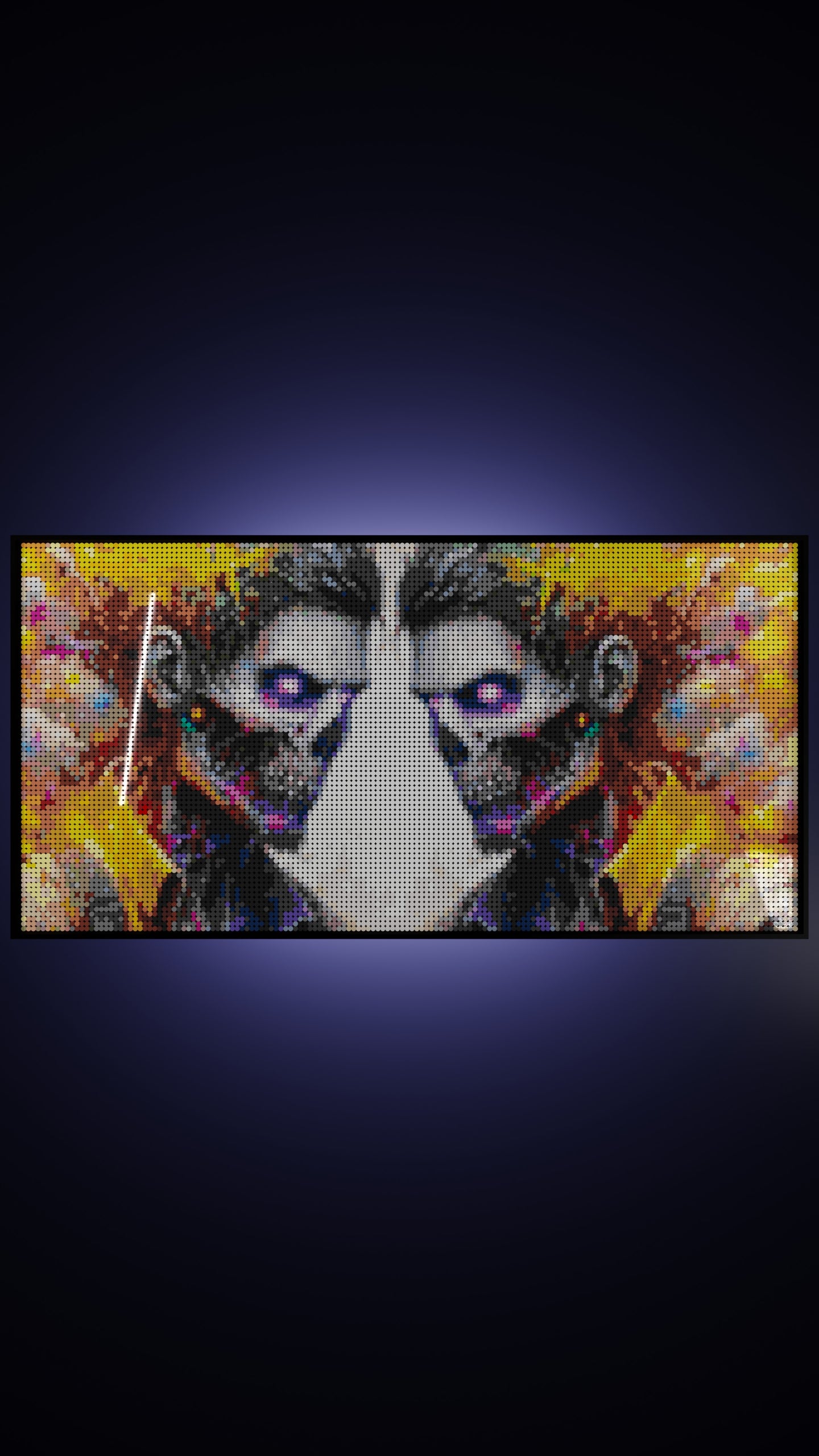 Veil of the Undead  LEGO® Style mosaic wall art made from colorful plastic bricks